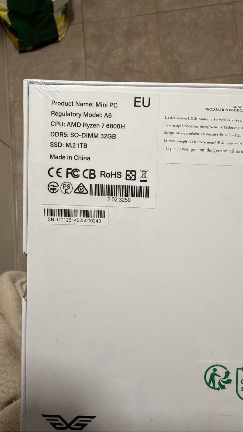 GEEKOM A6 Mini PC Ryzen 7 6800H 32GB 1TB SS afbeelding 3