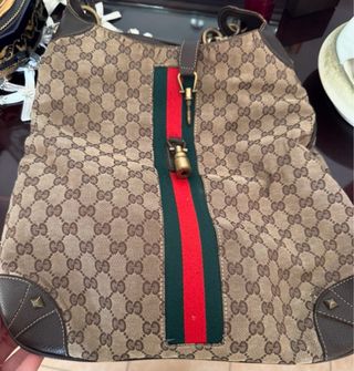 Borsa Gucci Beige/Marrone Tela GG