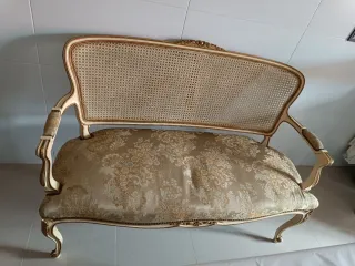 Banco estilo Veneciano Beige y Dorado