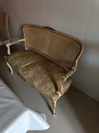 Banco estilo Veneciano Beige y Dorado