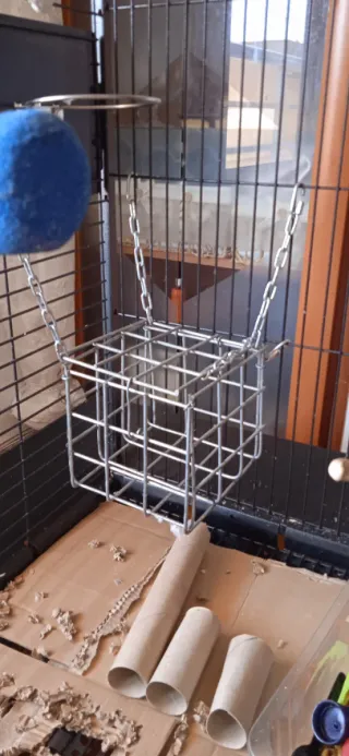 Cesto metálico para frutas de loro