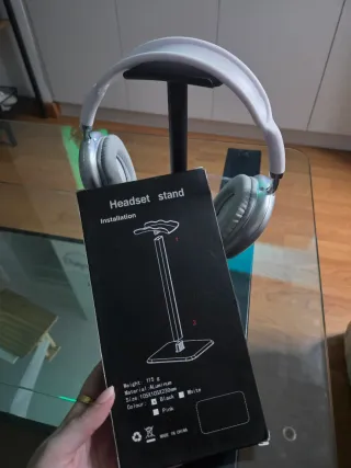 Soporte auriculares cascos color negro Nuevo