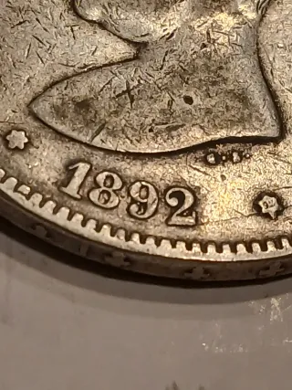 Moneda 5 Pesetas Plata 1892