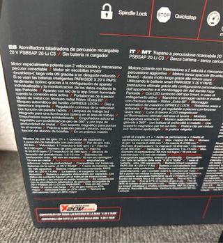 Atornillador Percutor Parkside 20V