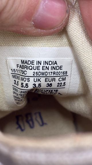 Converse All Star Beige/Bianco Tg 36