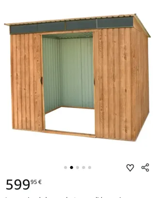 Caseta metálica color madera 8x6 Duramax