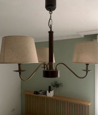 Lámpara de techo piel y metal