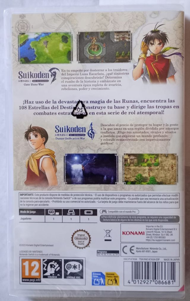 Suikoden I & II HD Remaster Switch Precintado ES