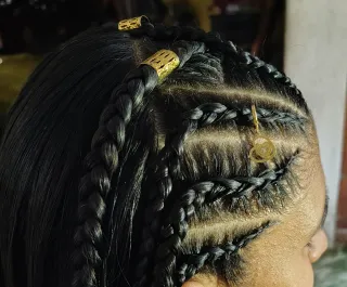 Trenzas africanas, trenzas pegadas