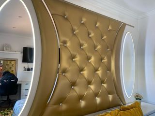 Dormitorio Matrimonio Dorado y Blanco