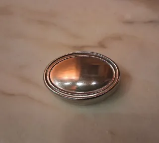 Elegante Portapillole vintage ovale Silver Plated