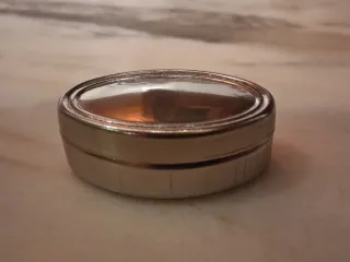 Elegante Portapillole vintage ovale Silver Plated