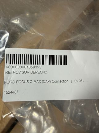 Retrovisor Derecho Ford Focus C-Max