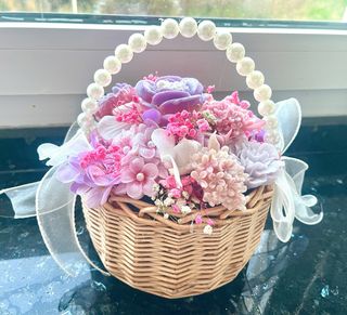 Cesta Flores Jabón Artesanal