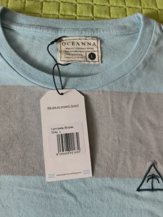 Camiseta ANNA rayas azul y gris Talla L