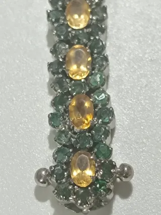 Pulsera Plata Esmeralda y Topacio