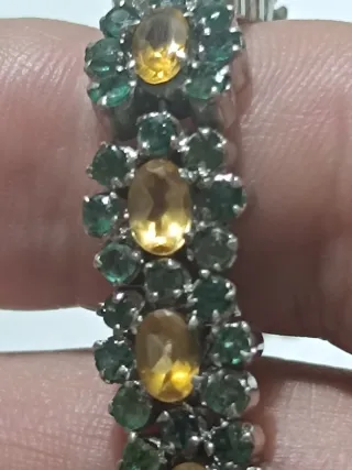 Pulsera Plata Esmeralda y Topacio