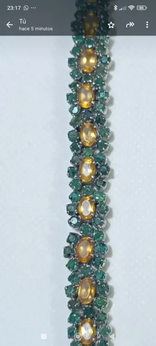 Pulsera Plata Esmeralda y Topacio