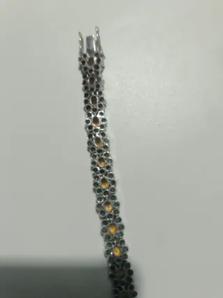 Pulsera Plata Esmeralda y Topacio