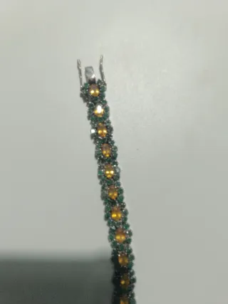 Pulsera Plata Esmeralda y Topacio