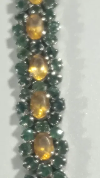 Pulsera Plata Esmeralda y Topacio