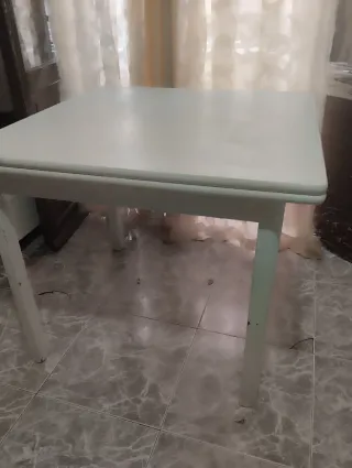 Mesa de comedor blanca  85 ancho abierta 170