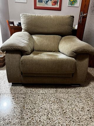 Sillón individual tela beige