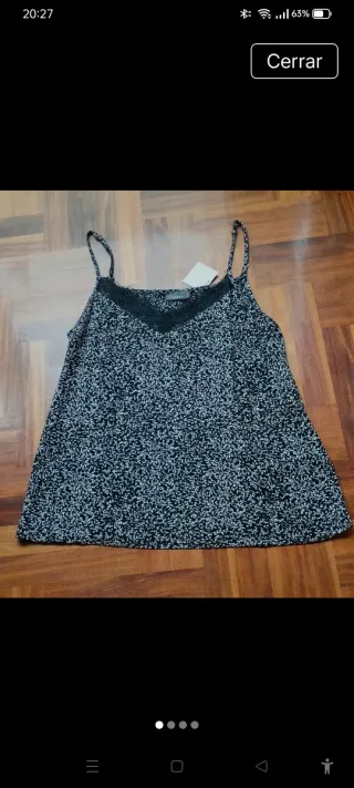 Top lencero Yessica  C&A negro y blanco