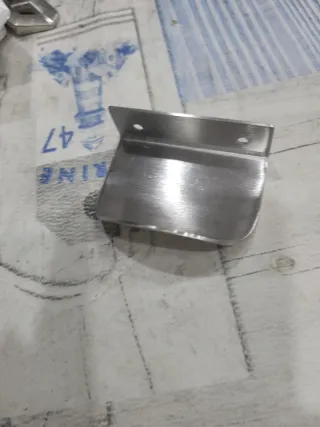 6 Tiradores de borde de dedo de acero inoxidable