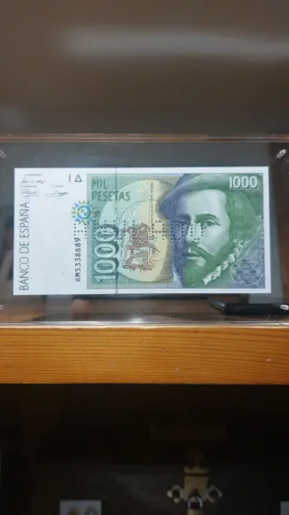 Billete 1000 Pesetas Troquelado Metacrilato