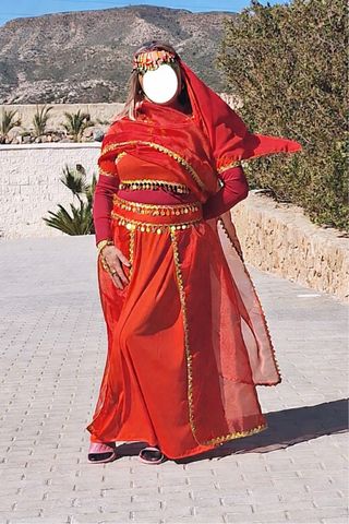 Traje de Carnaval Mujer Rojo y Dorado