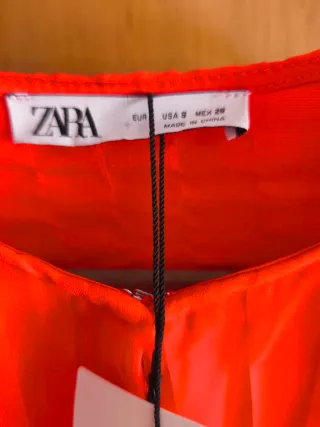 Chaqueta Zara Organza Naranja Talla S!!