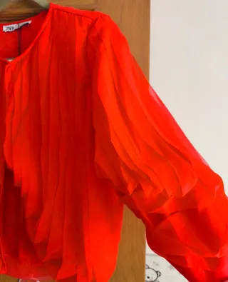 Chaqueta Zara Organza Naranja Talla S!!