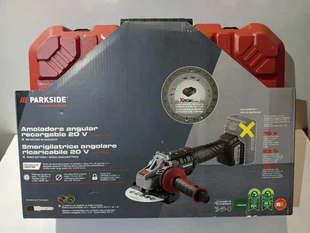 Amoladora Parkside Performance 20V con Batería