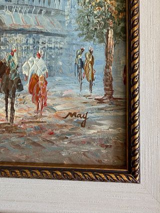 2 Cuadros Óleo Paisaje Urbano