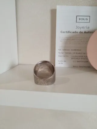 Anillo Tous Oso Negro Plata