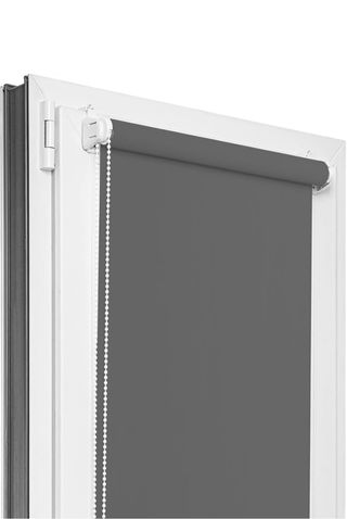 Estor gris y blanco cortina persiana