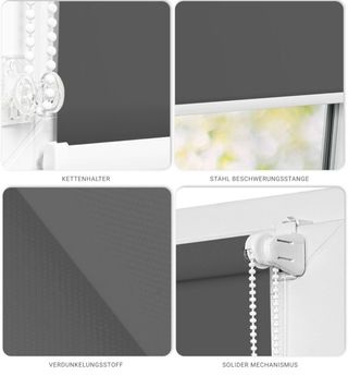 Estor gris y blanco cortina persiana