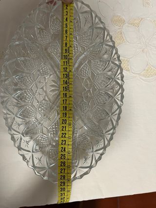 Conjunto vintage de 3 cuencos de vidrio tallado