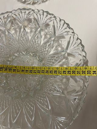 Conjunto vintage de 3 cuencos de vidrio tallado