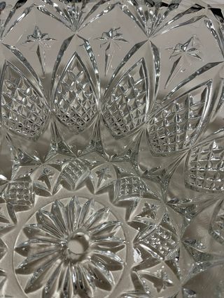 Conjunto vintage de 3 cuencos de vidrio tallado