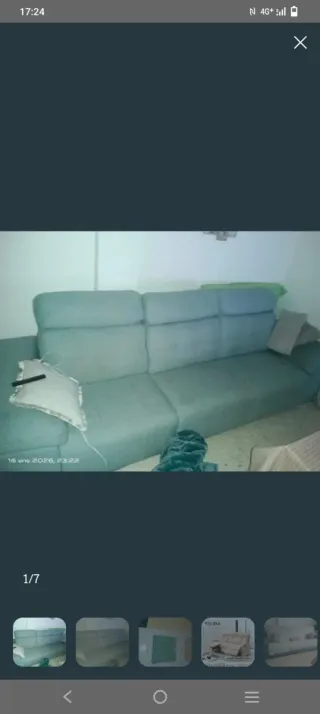 Sofá reclinable de tela