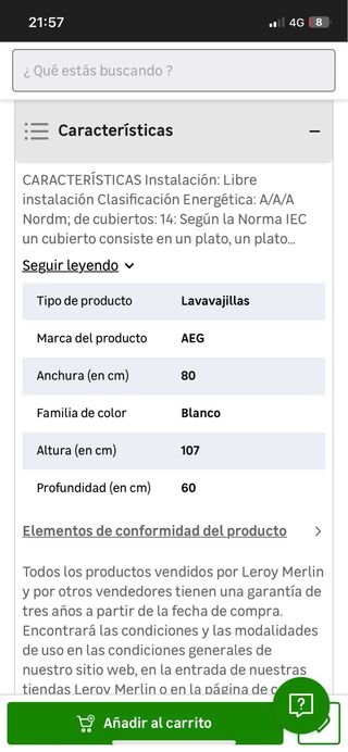 Lavavajillas AEG inteligente con consumo AAA