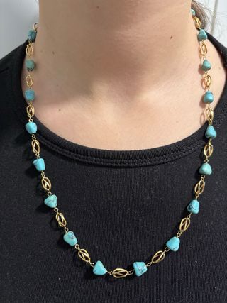 Collar Oro 18 quilates con Turquesas