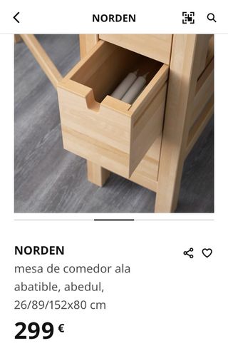 Mesa NORDEN abatible madera