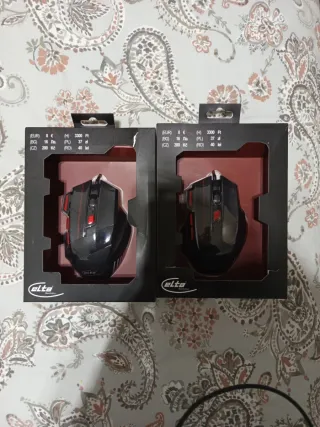 2 Ratones Elta Negros y Rojos