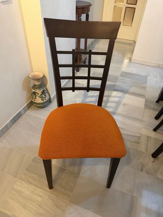 Mesa extensible madera y 6 sillas