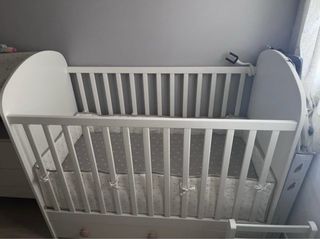 Cuna blanca 60x120cm con cajón