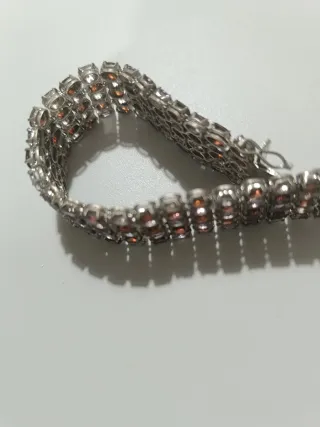 Pulsera Plata Granates y Amatistas