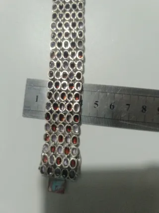 Pulsera Plata Granates y Amatistas